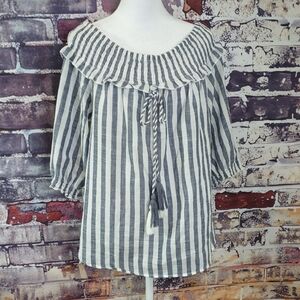Mudpie Stripe Peasant Style Top